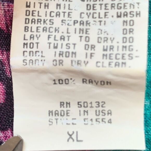 Vintage Bon Worth Shirt Colorful Pink Floral Abstract Color Block Short Sleeve - Picture 8 of 10